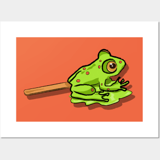 Adorable Green Frog Lollipop - Playful Candy Design Posters and Art